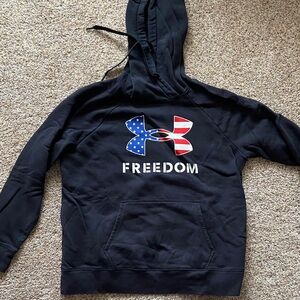 Under Armour Black Freedom Hoodie with Flag Logo